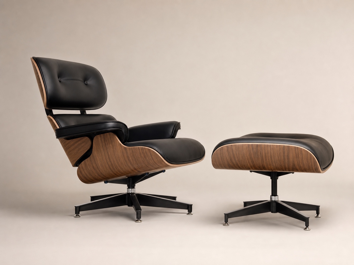 Side profile of the actual lounge chair and matching ottoman